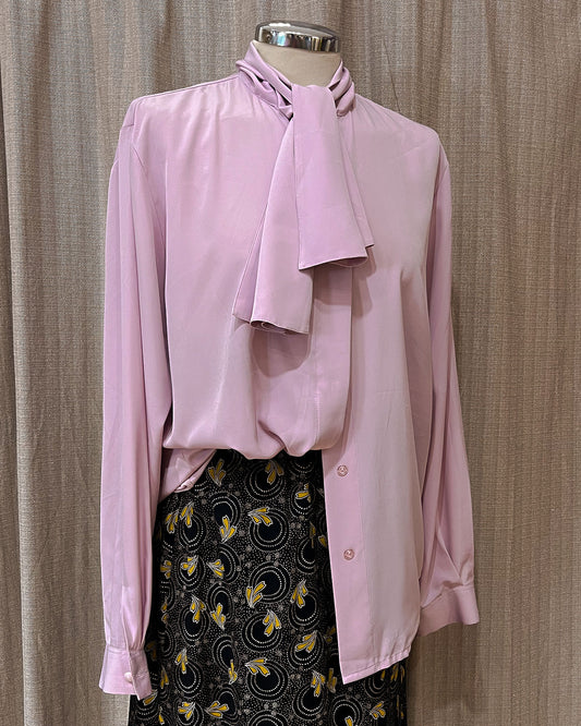 Blusa Monocolore Con Cravattino - L