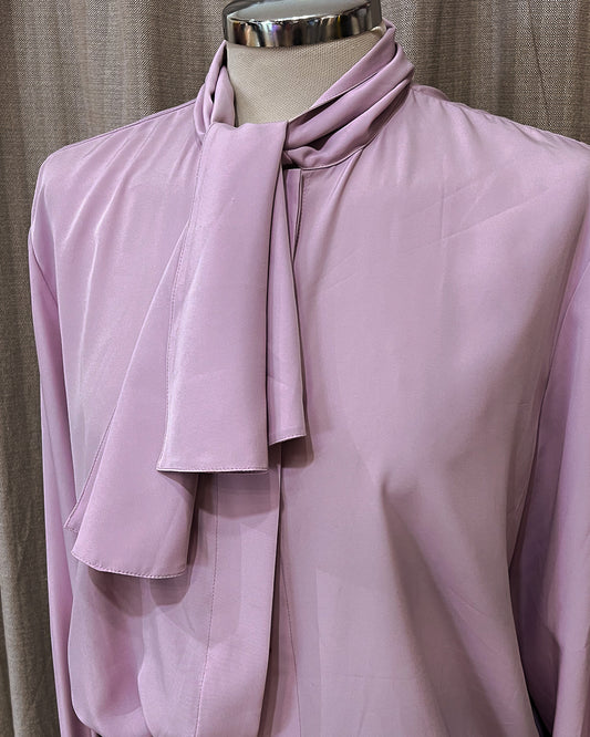 Blusa Monocolore Con Cravattino - L