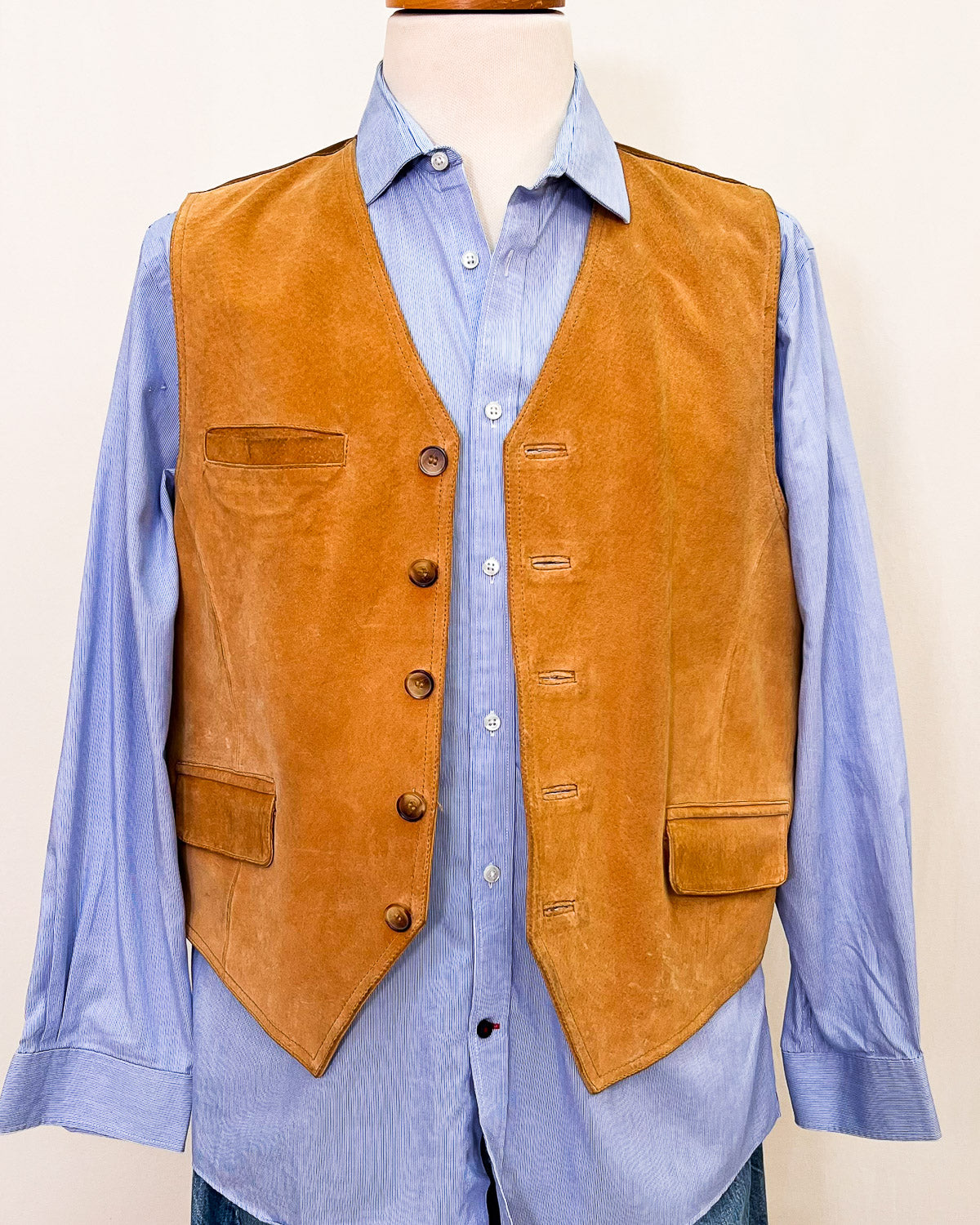 Gilet Vintage In Vera Pelle - M