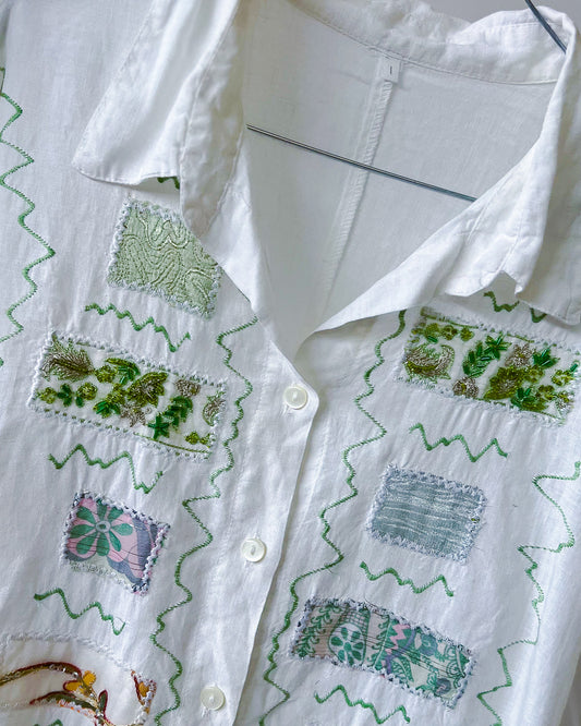 Camicia Vintage Con Ricami E Applicazioni - L