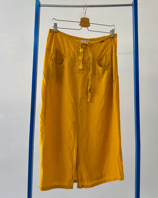Gonna Lunga Vintage In Lino - L