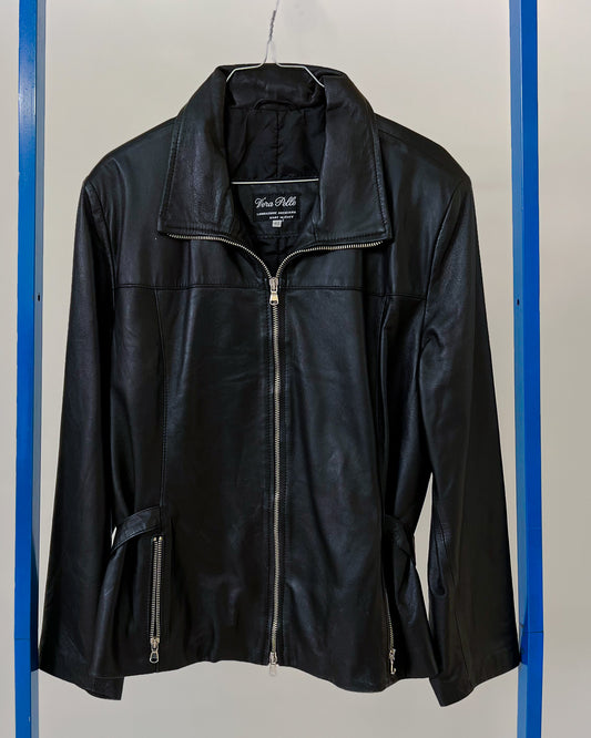 Giacca Trench In Vera Pelle Vintage  L