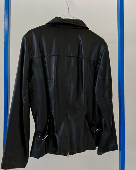 Giacca Trench In Vera Pelle Vintage  L