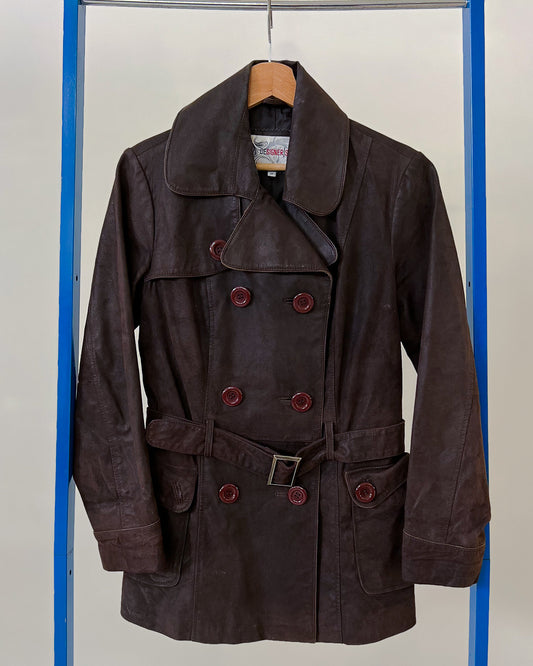 Trench In Vera Pelle Vintage - S