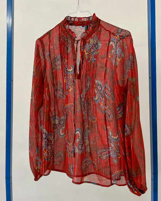 Camicia A Fantasia Semi Trasparente - M