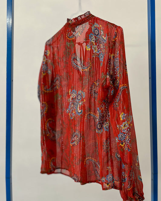 Camicia A Fantasia Semi Trasparente - M