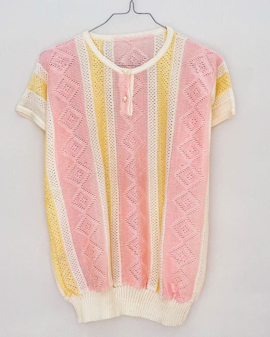 Maglione A Vintage A Maniche Corte - L