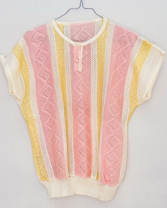 Maglione A Vintage A Maniche Corte - L