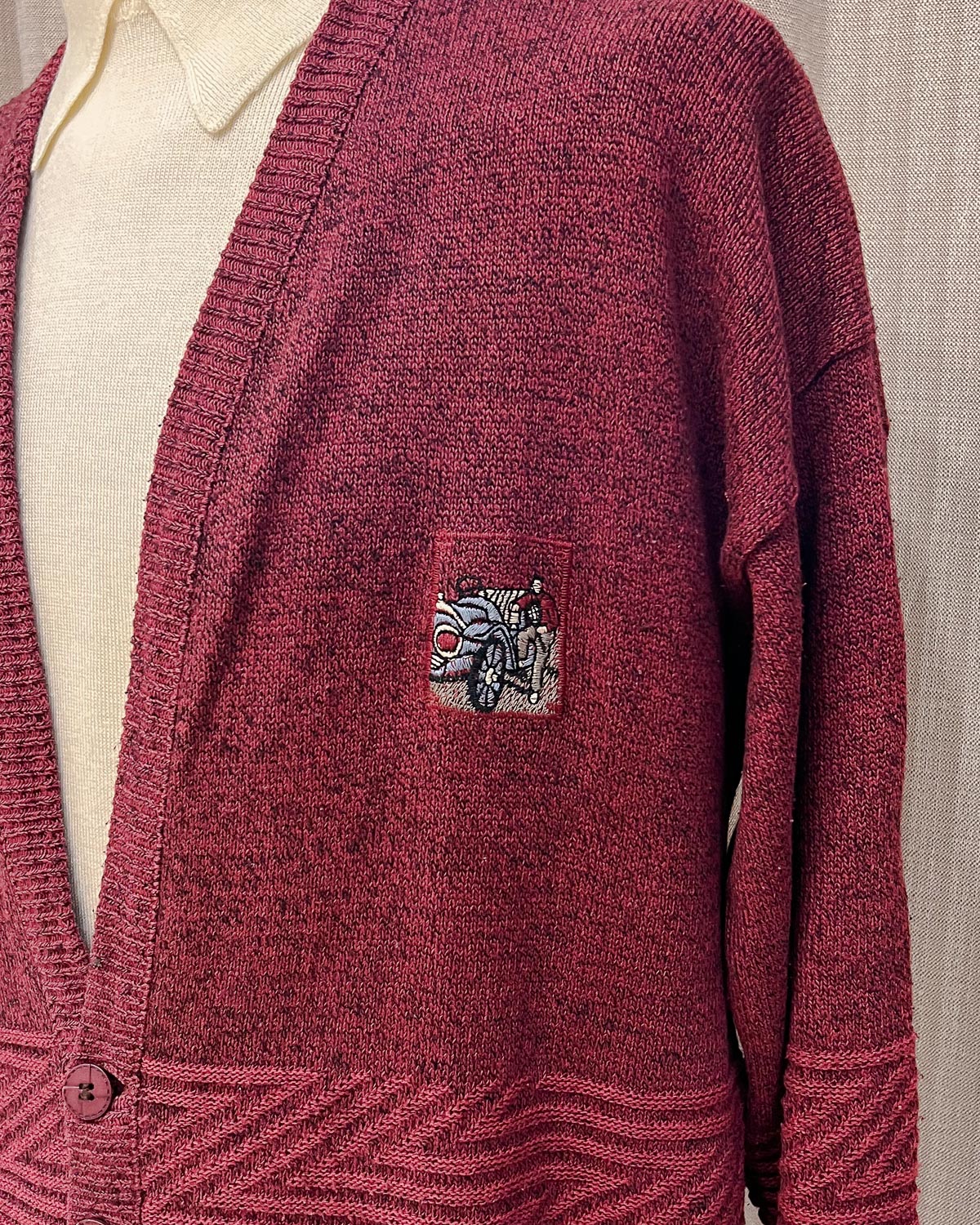 Cardigan Vintage Con Ricamo - L