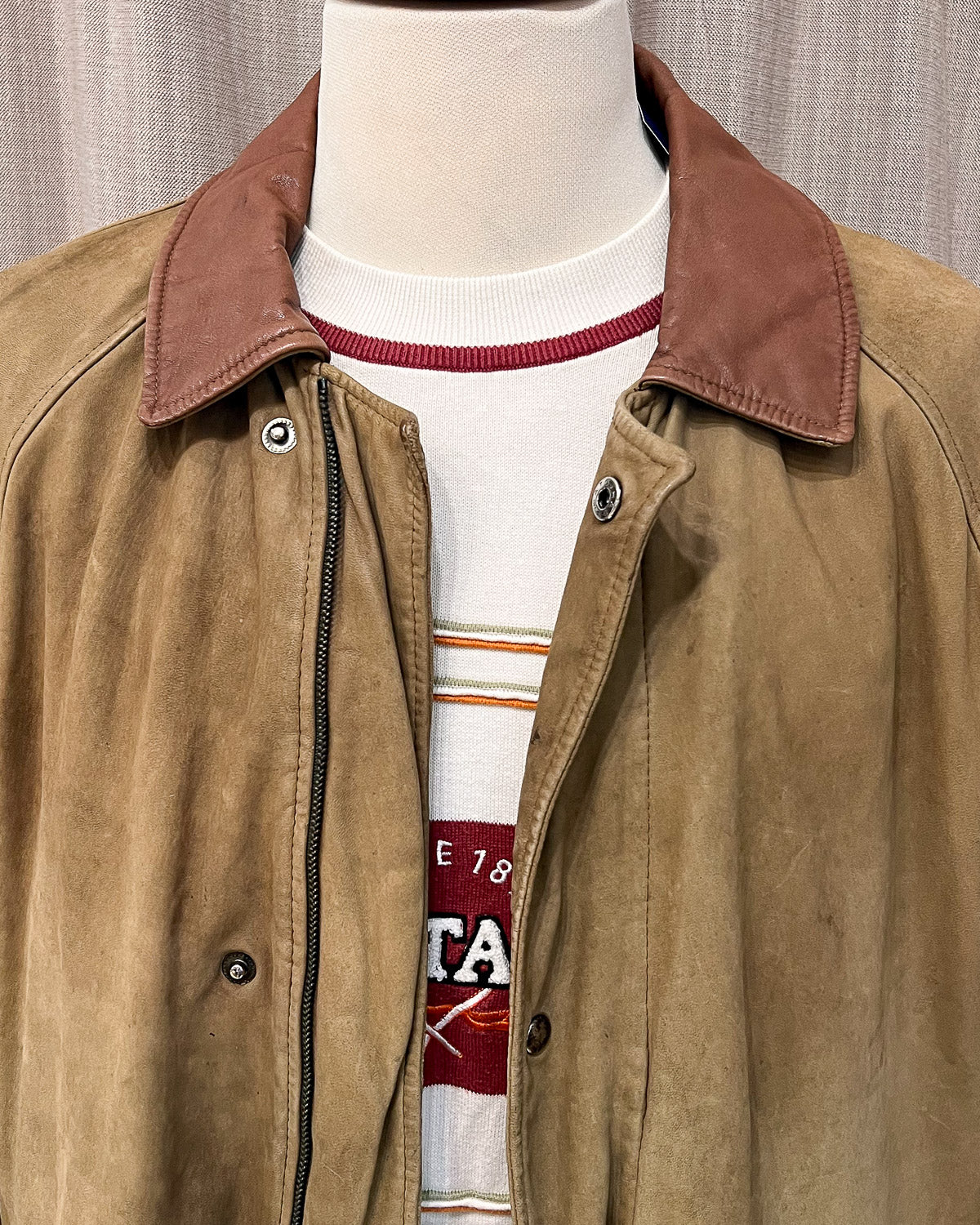 Giaccone In Pelle Con Interno Scozzese - XL