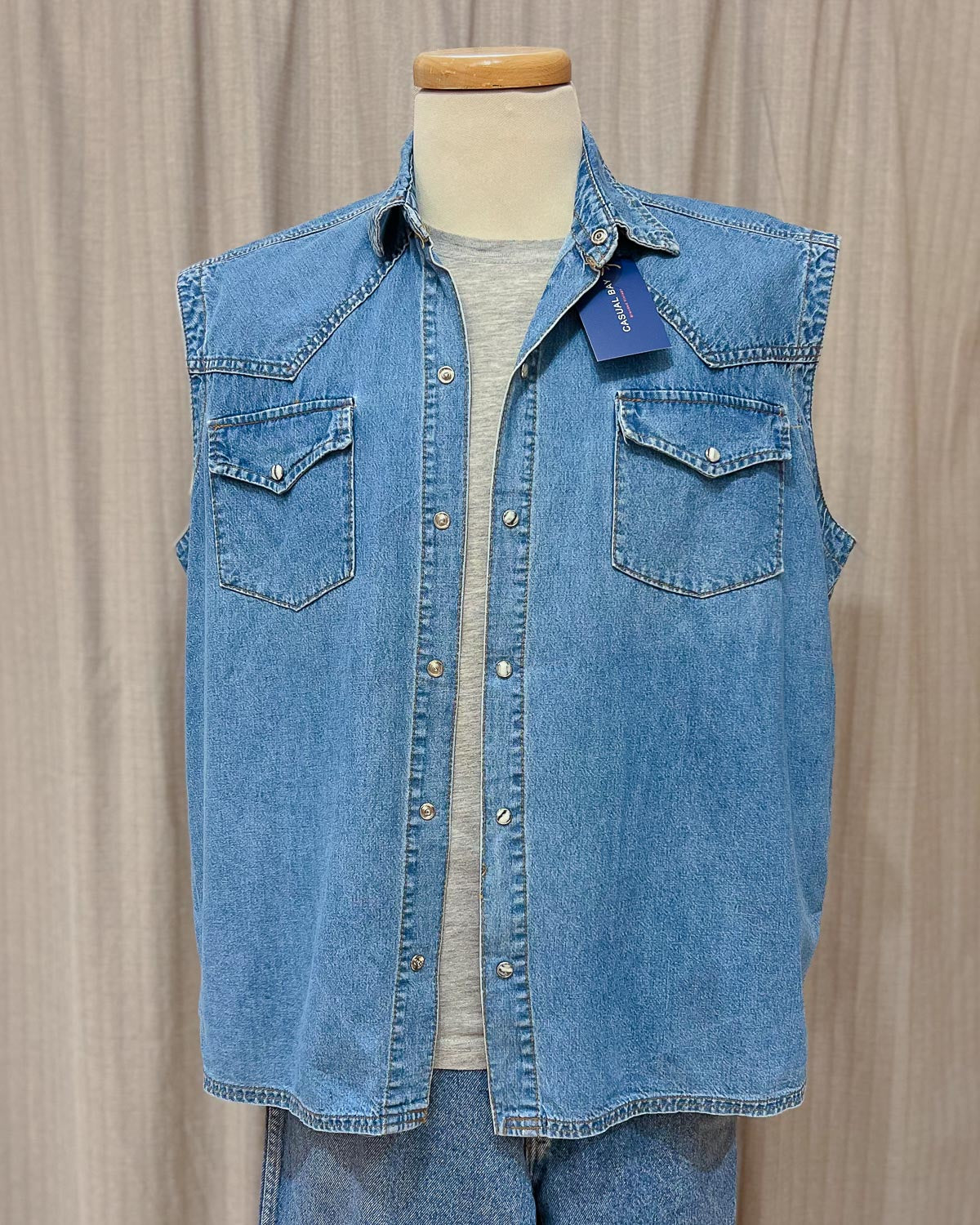 Gilet In Denim Vintage  L