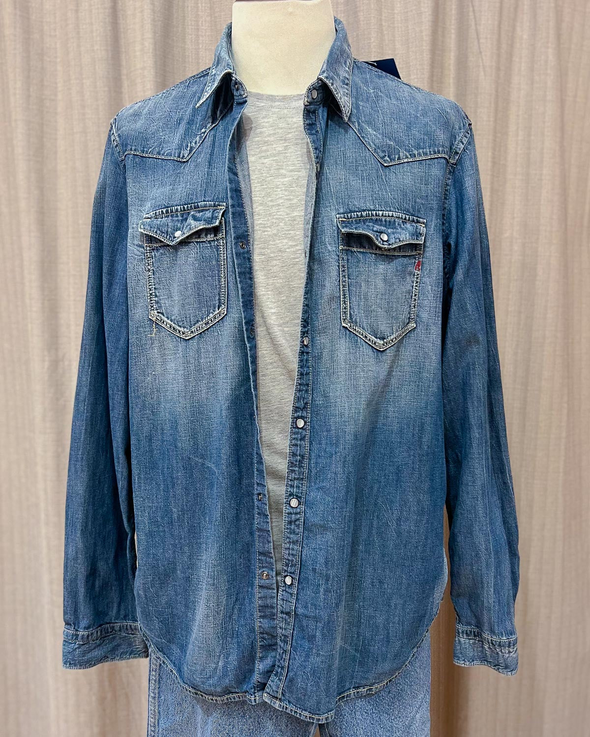 Gilet In Denim Vintage  L