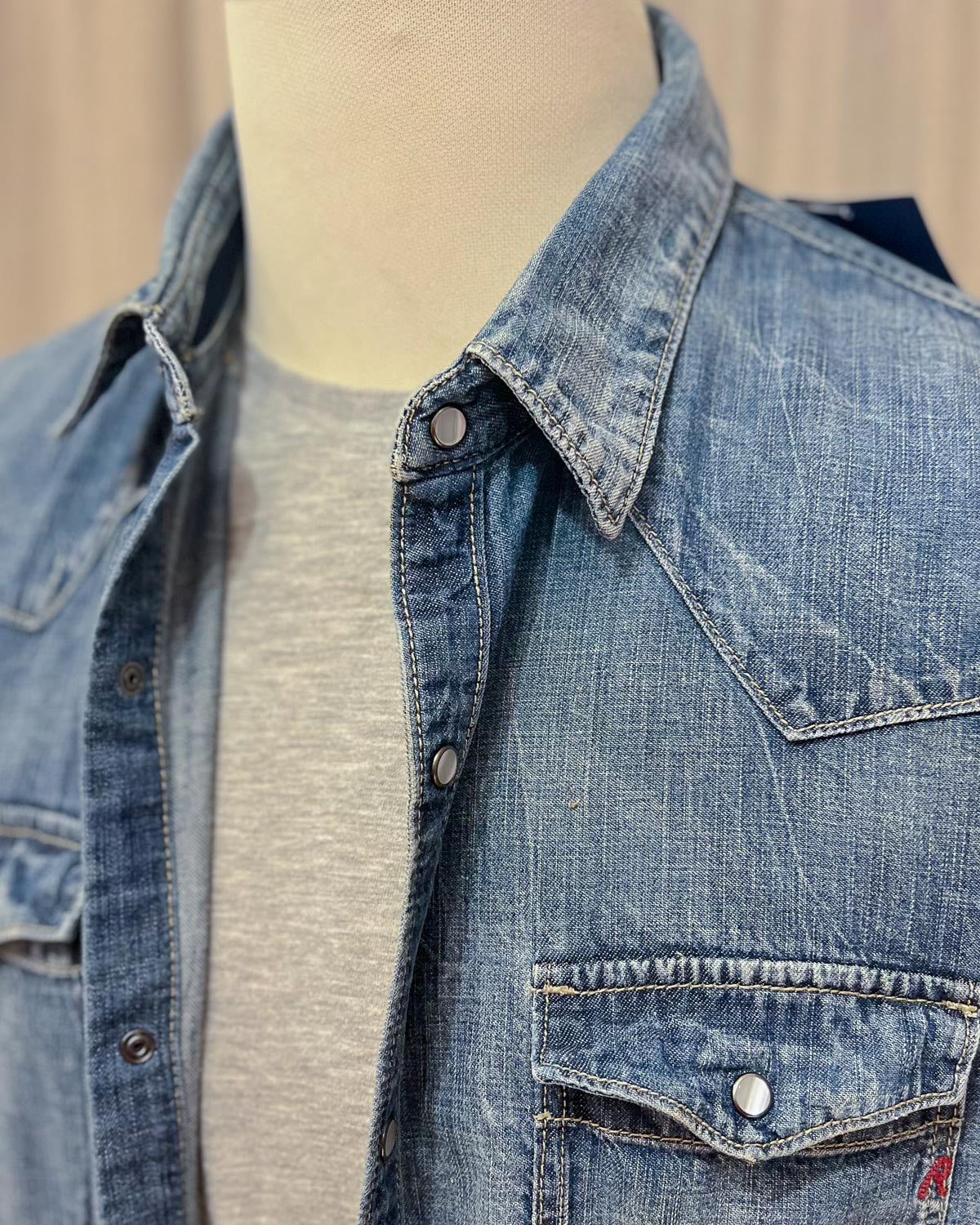 Gilet In Denim Vintage  L