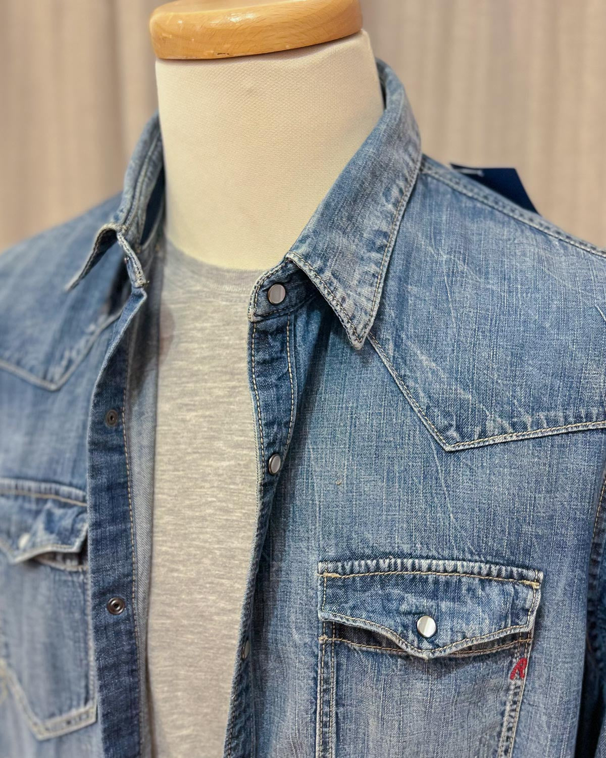 Gilet In Denim Vintage  L