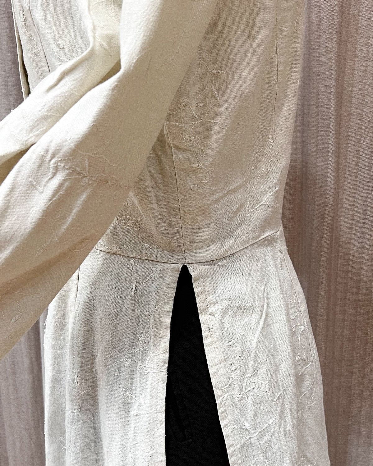 Vestito In Misto Lino Con Bottoni  M