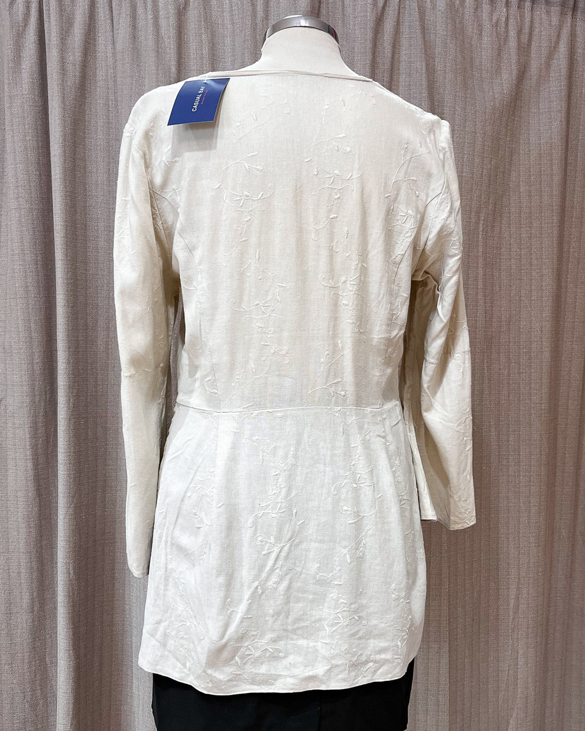 Vestito In Misto Lino Con Bottoni  M