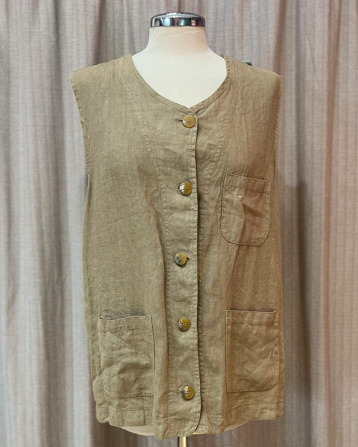 Gilet In Lino Vintage - L