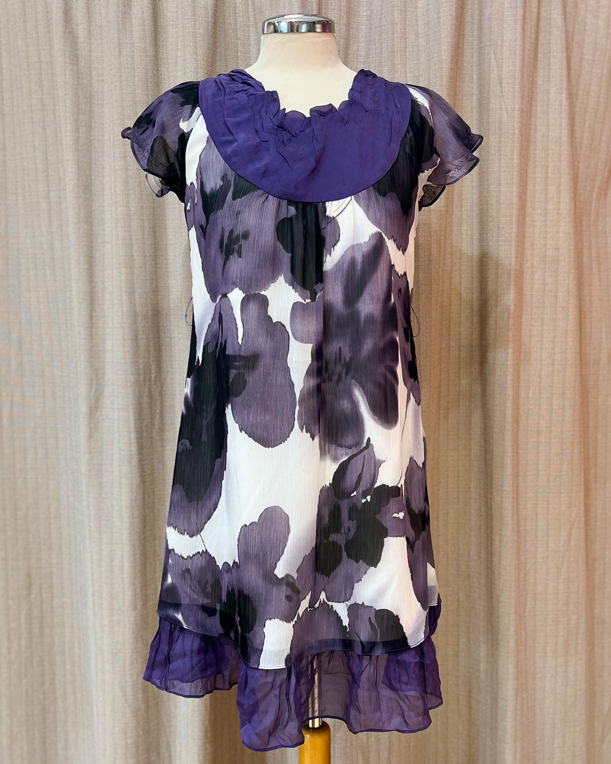 Vestito A Fiori Viola - M