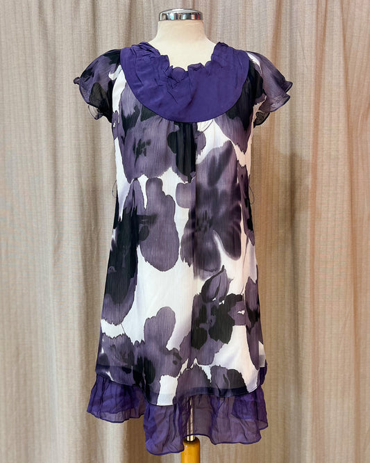 Vestito A Fiori Viola - M