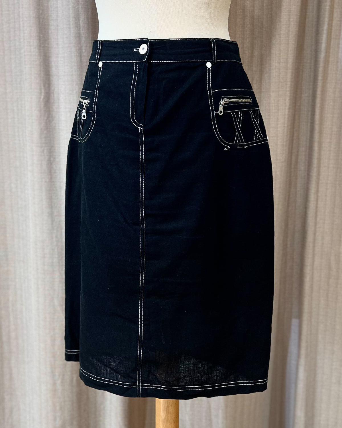 Gonna Con Cuciture A Contrasto - XL