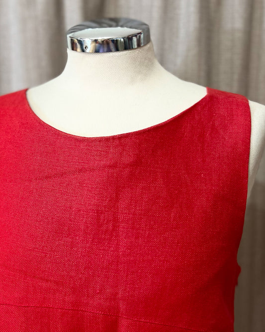 Vestito In Lino Con Schiena Scoperta - M