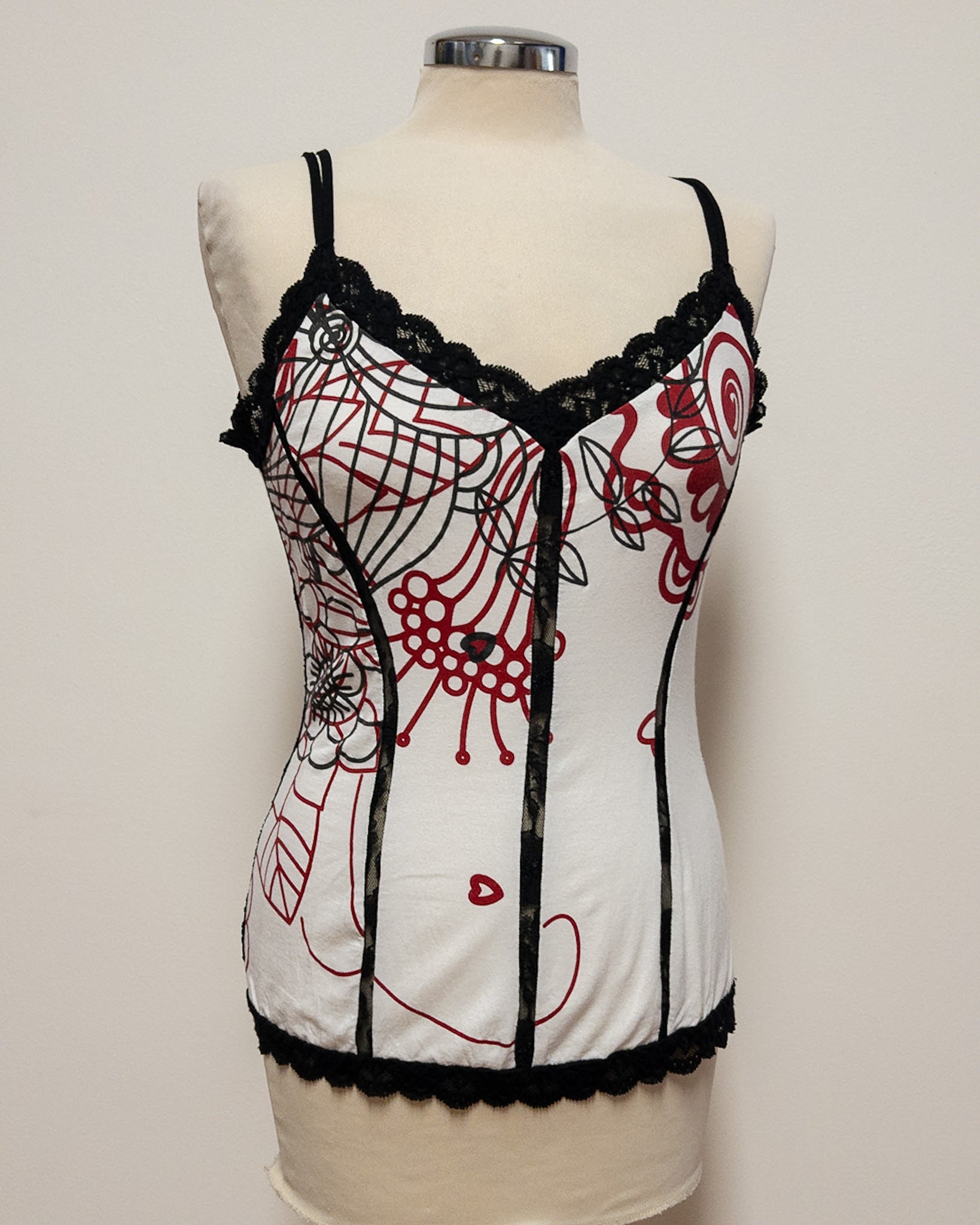 Top Con Pizzo e Fiori  M