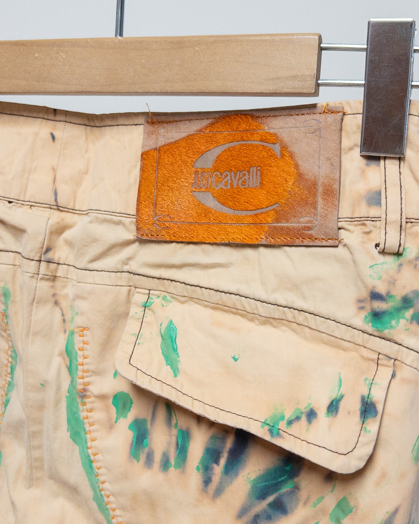 Just Cavalli  Reworked Pants con Inserti Arancio  M