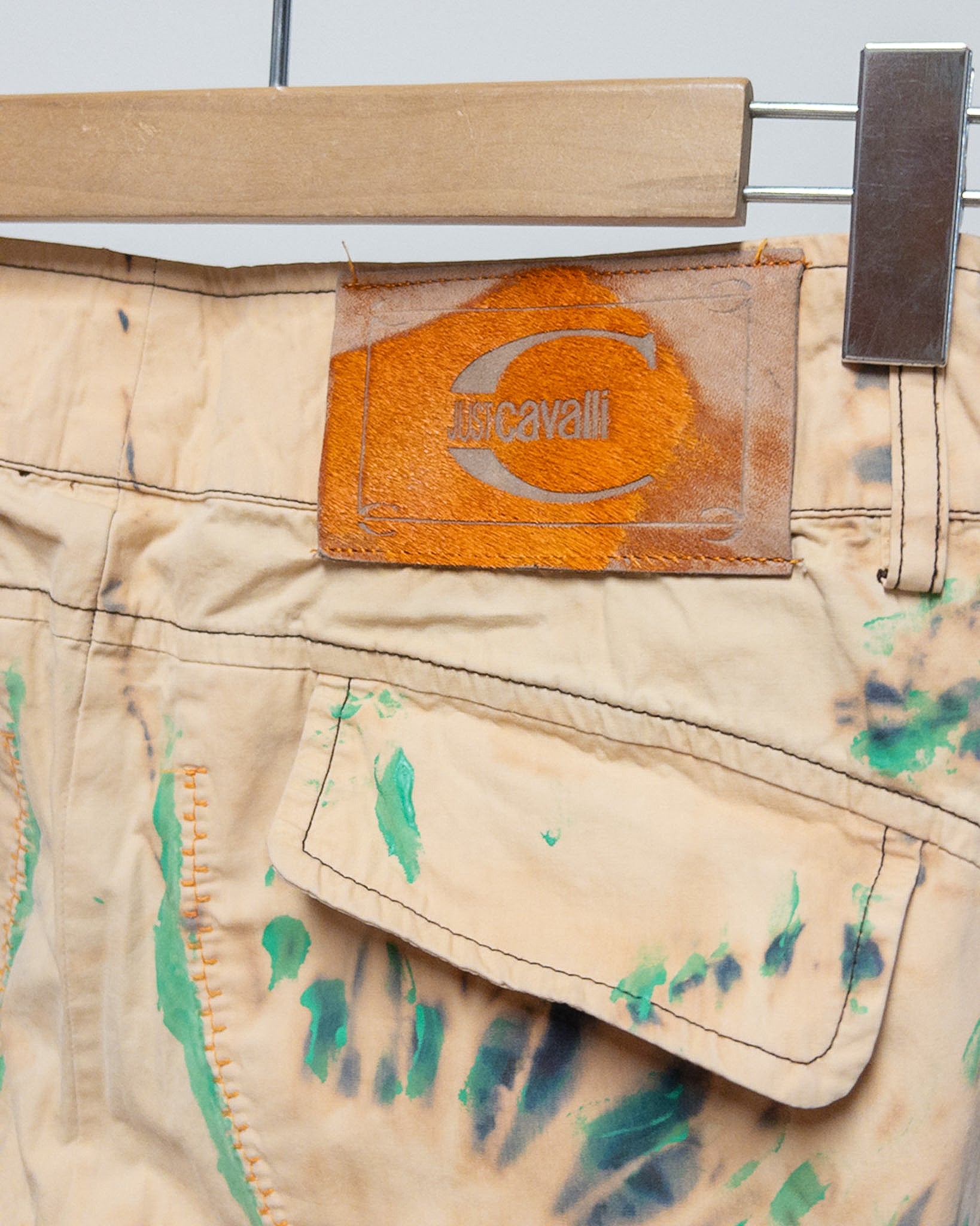 Just Cavalli  Reworked Pants con Inserti Arancio  M