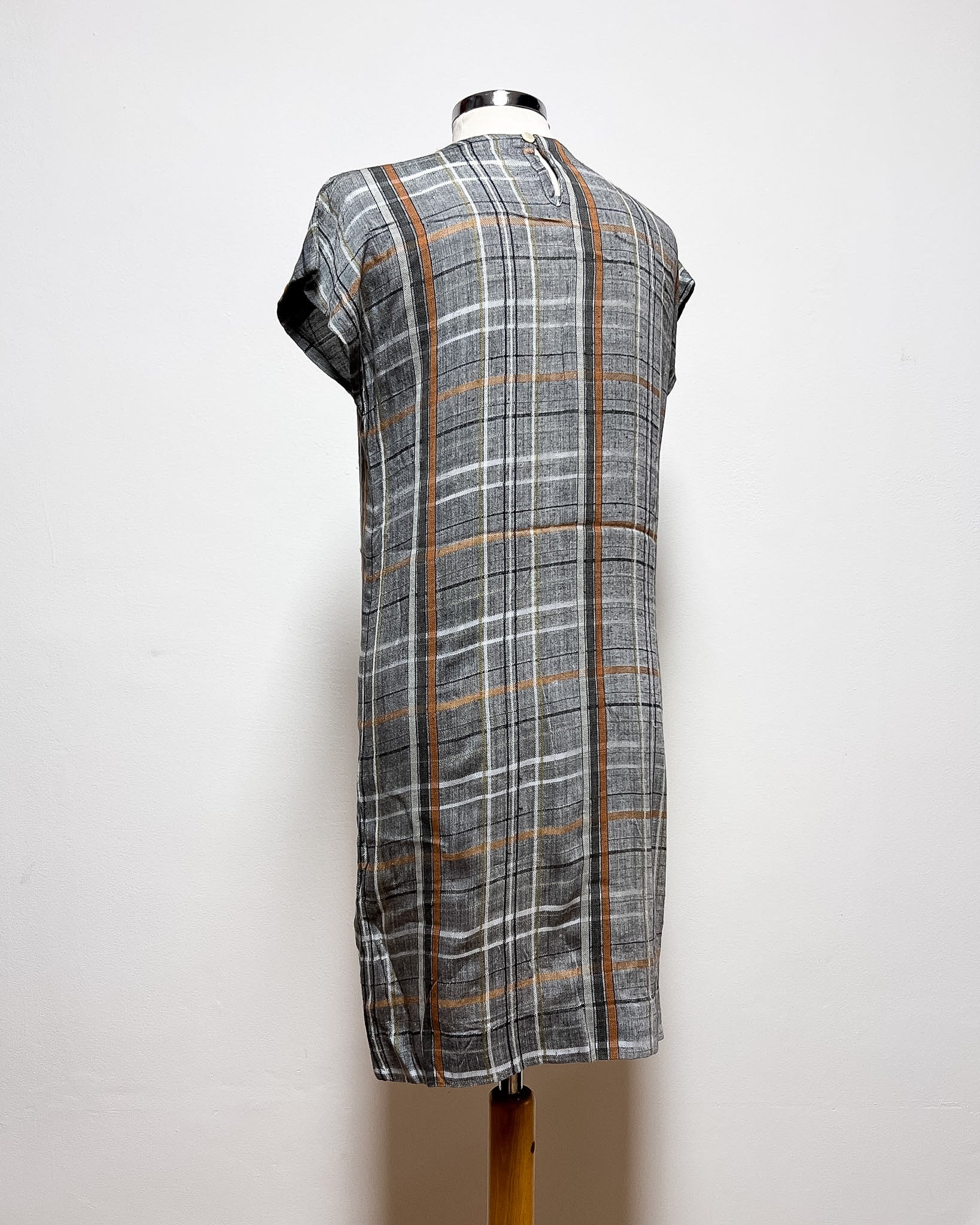 Vestito a Quadri in Lino  M