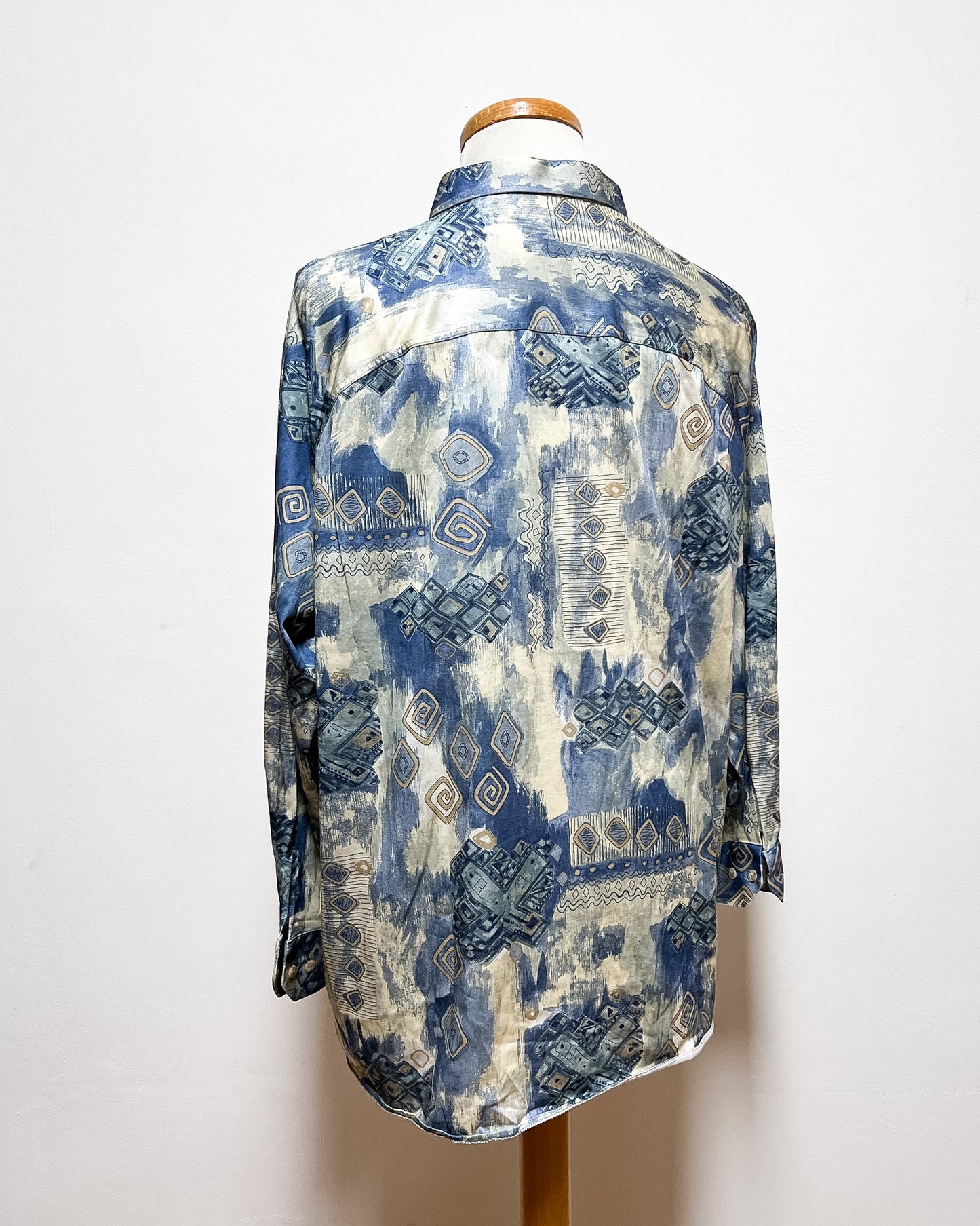 Camicia A Fantasia Blu e Oro  L