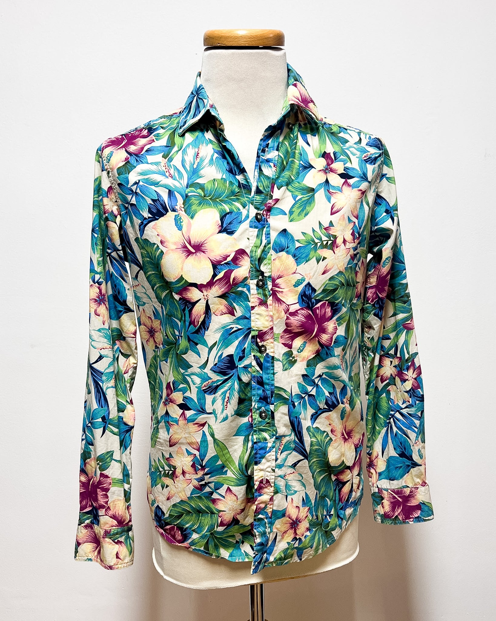 Camicia a Fiori Slim Fit  M