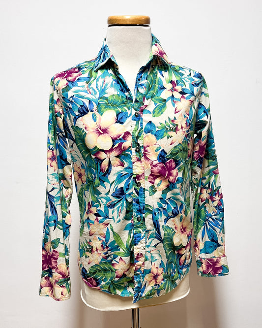 Camicia a Fiori Slim Fit  M
