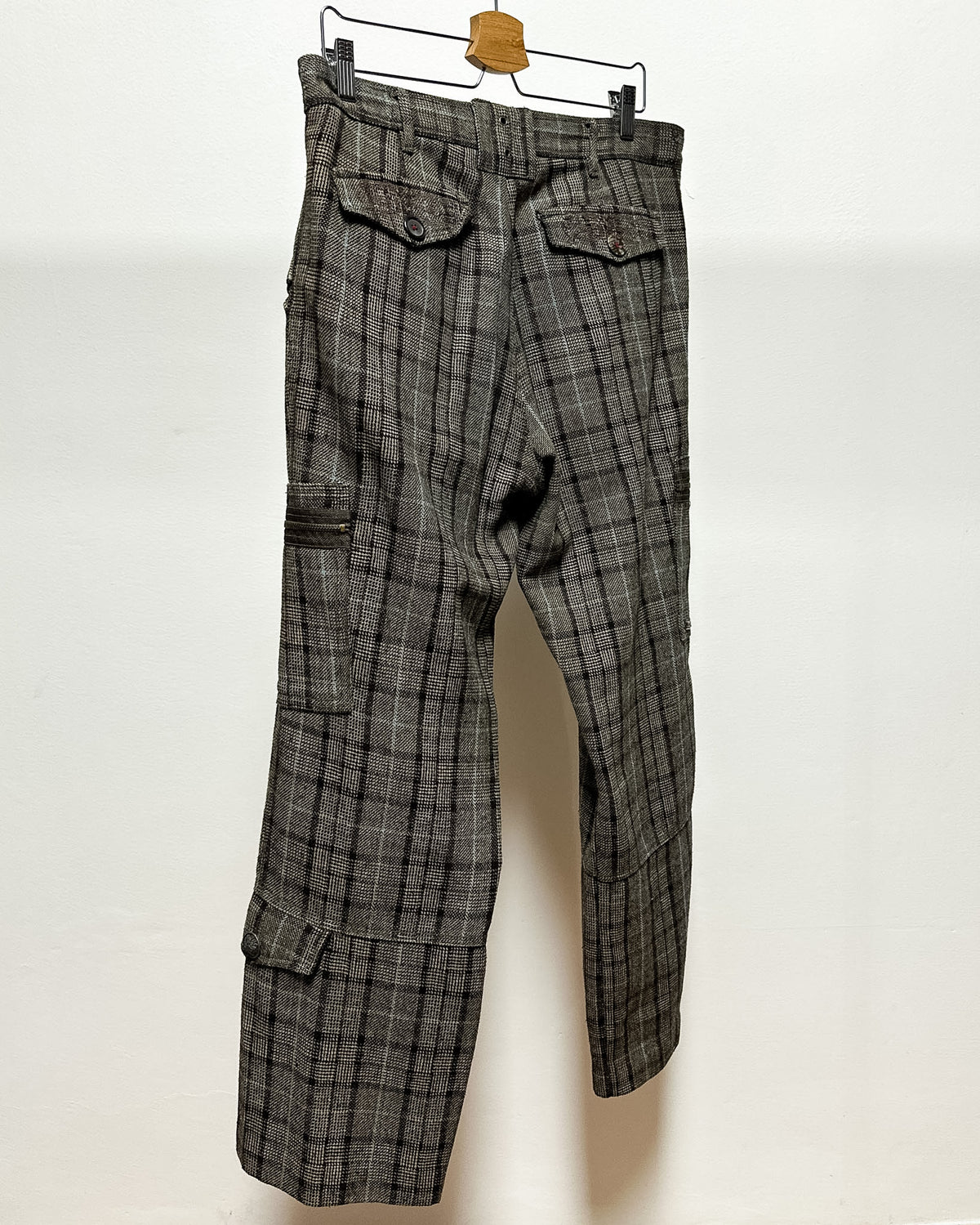 Pants a Quadri con Tasche  L