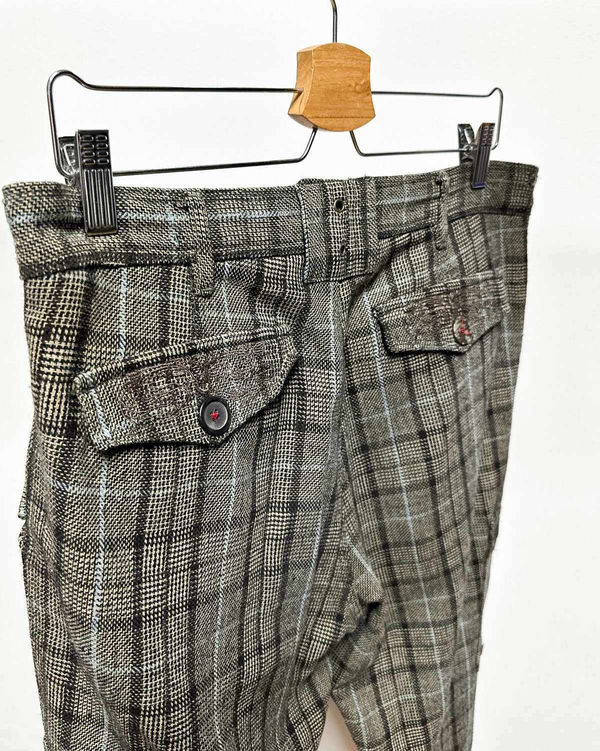 Pants a Quadri con Tasche  L