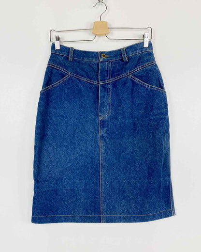 Gonna Vintage in Jeans con Cuciture Taglia XL