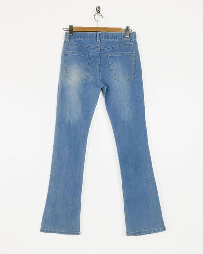 Jeans a Zampa in Denim Chiaro Taglia M