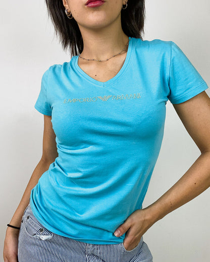 Emporio Armani  Tshirt Elastica con Brillantini Taglia S
